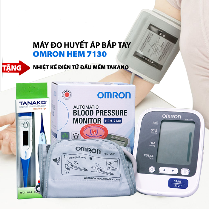may do huyet ap bap tay omron hem 7130 nhat ban tang kem nhiet ke dien tu dau mem takano